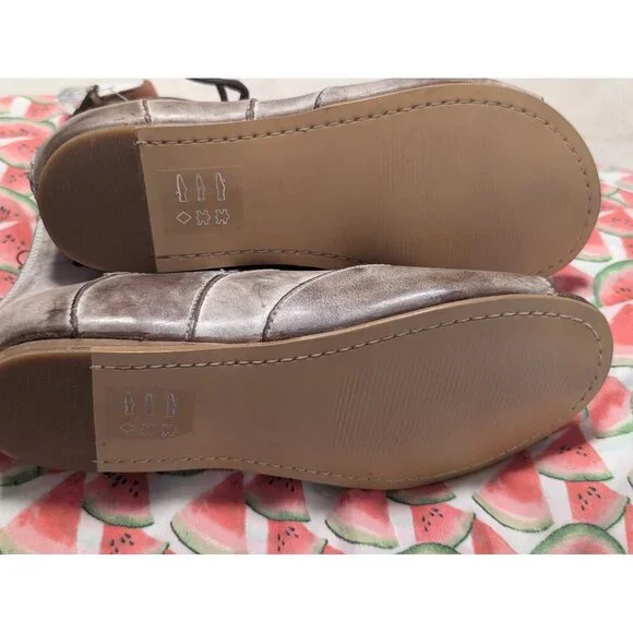 NWOB Roan Leather Lace-Up Gladiator Sandals With Back Zipper - Womens 6.5 - Taup - Picture 7 of 7